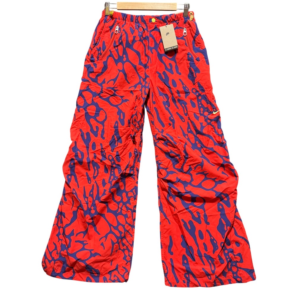 Nike Loose Fit Straight Leg Nylon Pants Orange Purple Mens Size‎ S Streetwear